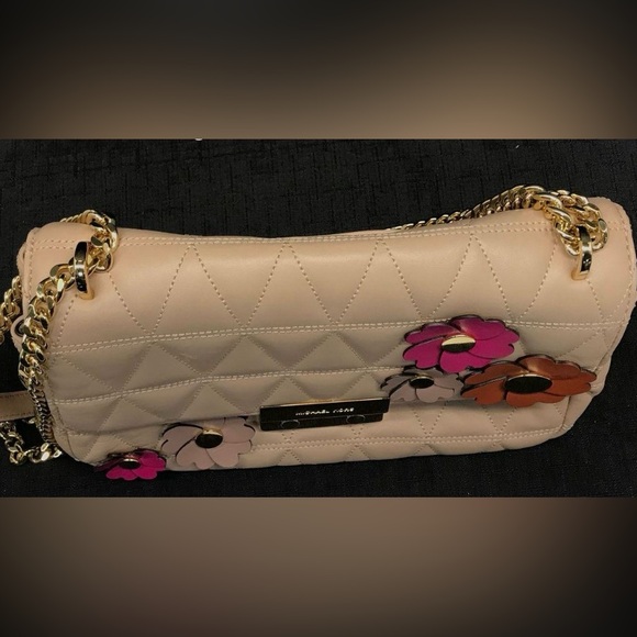 Michael Kors Leather NWOT 
Flora Applique Sloan Shoulder
Bag in Oyster sold - Picture 7 of 9